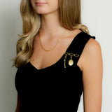 18K Gold-Plated Plaza Rectangle Chain Short Necklace