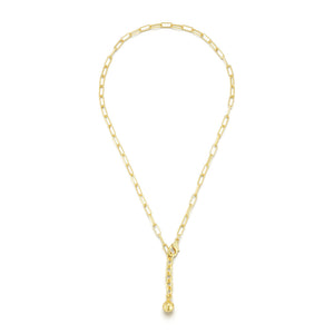 18K Gold-Plated Plaza Rectangle Chain Short Necklace
