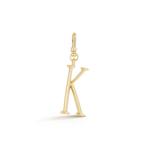 18K Gold-Plated Plaza Small Letter K Charm