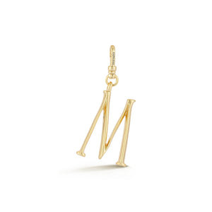 18K Gold-Plated Plaza Small Letter M Charm