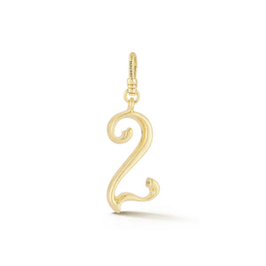18K Gold-Plated Plaza Small Number 2 Charm
