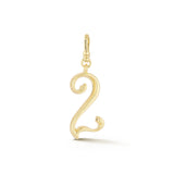 18K Gold-Plated Plaza Small Number 2 Charm