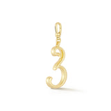 18K Gold-Plated Plaza Small Number 3 Charm