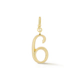 18K Gold-Plated Plaza Small Number 6 Charm