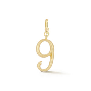 18K Gold-Plated Plaza Small Number 9 Charm