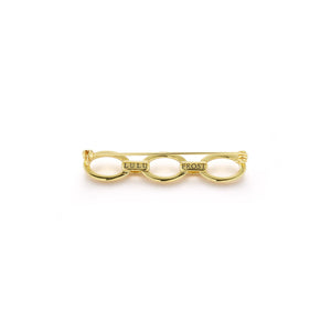 18K Gold-Plated Triad Brooch