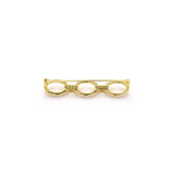 18K Gold-Plated Triad Brooch