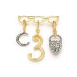 18K Gold-Plated Triad Brooch