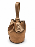 Volta Atelier Gold Lizard-Embossed Leather Bag