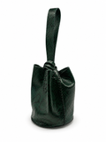 Volta Atelier Dark green Snake-Embossed Leather Wristlet Bag