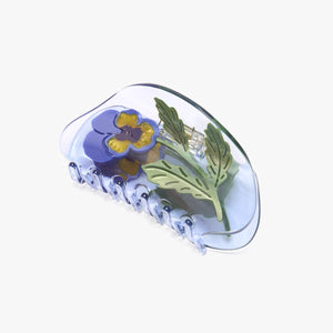Viola Violet Pansy Flower Purple Acetate Hair Claw Clip