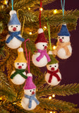Set of 6 Felt Snowmen Decorations