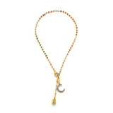 14K Gold-Plated Natural Watermelon Tourmaline Wire-Wrapped Necklace (Copy)