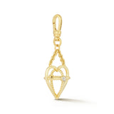 18K Gold-Plated Crystal Open Heart Charm