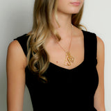 18K Gold-Plated Crystal Open Heart Charm