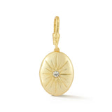 18K Gold-Plated Crystal Oval Locket Charm