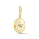 18K Gold-Plated Crystal Oval Locket Charm