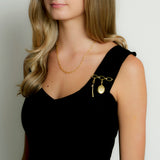 18K Gold-Plated Crystal Oval Locket Charm