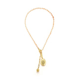 18K Gold-Plated Crystal Oval Locket Charm