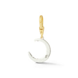 Mixed Metal Crystal Crescent Moon Charm