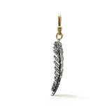 Mixed Metal Crystal Angel Feather Charm