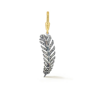 Mixed Metal Crystal Angel Feather Charm