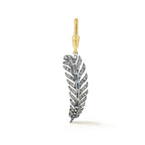 Mixed Metal Crystal Angel Feather Charm