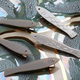 Sardine Fish Hair Clip Set in Silver Acetate with Rhinestone