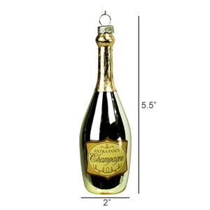 Champagne Bottle Ornament, Glass
