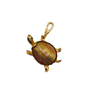 Vintage Tri-Tone Golden Turtle Charm