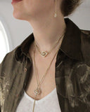 Diamante Caged Pearl Pendant Necklace