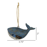Whale Ornament, Wood - Blue