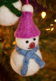 Set of 6 Felt Snowmen Decorations