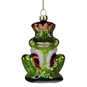 Frog Prince Ornament, Glass