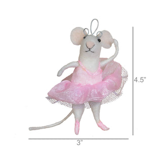 Felt Ballerina Mouse Ornament