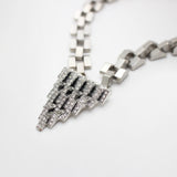 Santa Fe Silver Plated Glass Crystal Satellite Pendant Necklace