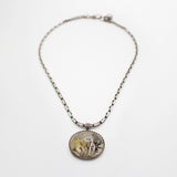 Santa Fe Vintage Dentritic Moss Agate Sterling Silver Pendant Necklace