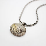 Santa Fe Vintage Dentritic Moss Agate Sterling Silver Pendant Necklace