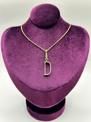 Frost Fine 10k & Diamond Pavé Initial D Charm