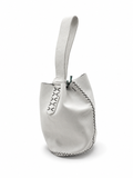 Volta Atelier white leather wristlet bag