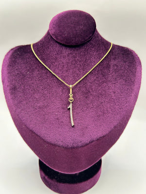 Frost Fine 10k & Diamond Pavé  Number 1 Charm