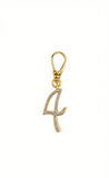 Frost Fine 10k & Diamond Pavé  Number 4 Charm