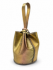 Volta Atelier gold metallic leather wristlet bag