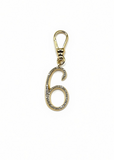 Frost Fine 10k & Diamond Pavé  Number 6 Charm