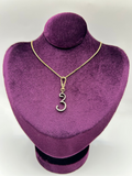 Frost Fine 10k & Diamond Pavé  Number 3 Charm