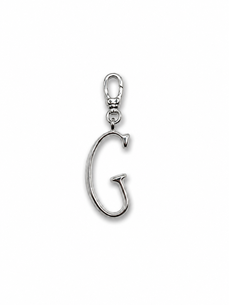 Silver Plaza "G" Initial Charm