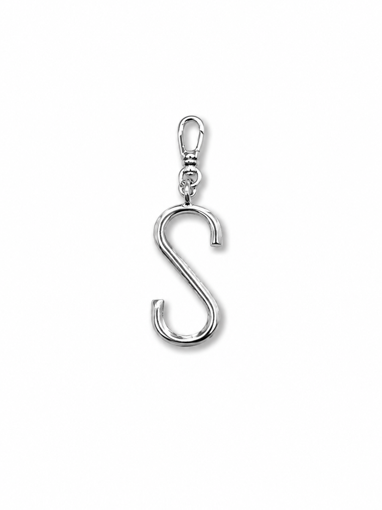 Silver Plaza "S" Initial Charm