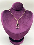 Frost Fine 10k & Diamond Pavé  Number 5 Charm