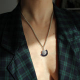 Deco Fan Necklace - Sapphire Blue