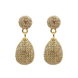 Pavé Crystal Egg Double Drop Stud Earring